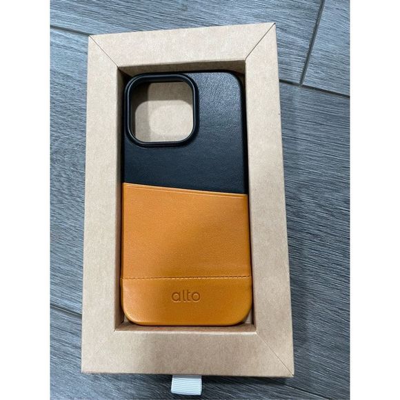 Alto Brown Black Premium Leather Case Compatible For iPhone 14 Pro 6.1 Inch - Picture 1 of 5